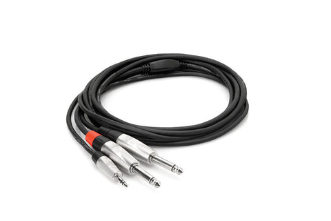 Hosa REAN 3.5mm TRS to Dual 1/4" TS | Pro Stereo Breakout | 6'